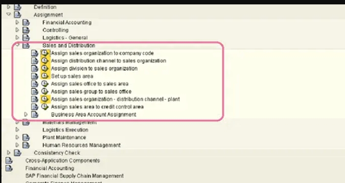 Assign the organization structure